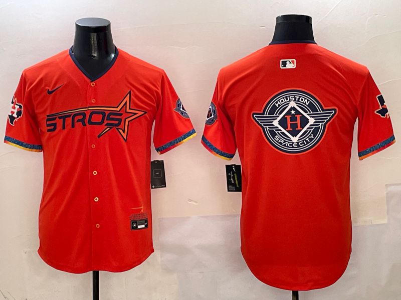 Men Houston Astros Blank Orange Five generation Joint Name 2025 Nike MLB Jersey style 16